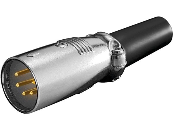 Goobay 11956, XLR (5-pin), Sort, Metallisk, Hankjønn, Rett, Polyvinylklorid (PVC), Zink, Gull