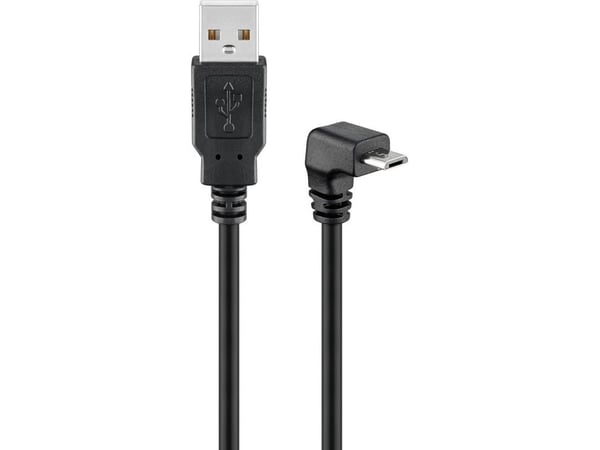 Goobay 95343, 1,8 m, USB A, Micro-USB B, USB 2.0, 0,48 Gbit/s, Sort