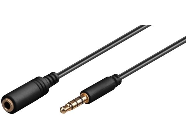 Goobay 3m 3,5 mm, 3,5 mm, uros, 3,5 mm, naaras, 3 m, musta