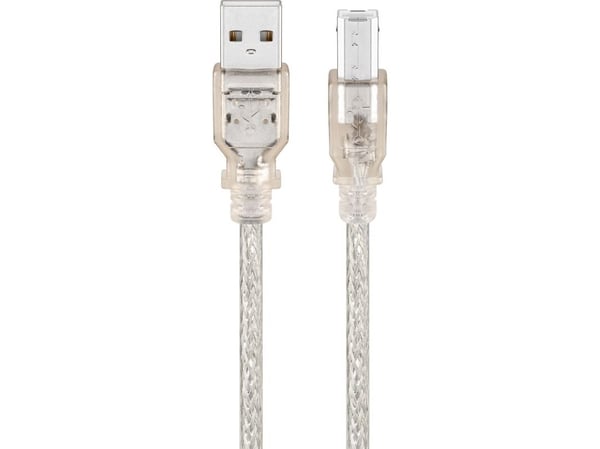 Goobay 68973, 3 m, USB A, USB B, hane/hona, transparent