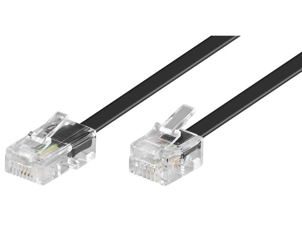 Goobay 68579, 15 m, RJ-45, RJ-11/RJ-14, Sort, Hankjønn, Hankjønn