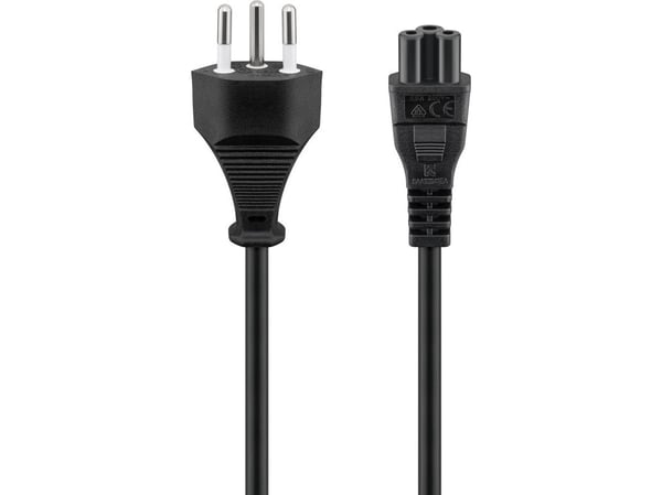 goobay - Strömkabel - IEC 60320 C5 till IEC 60906-1 (P) - AC 250 V - 1.8 m - formpressad - svart