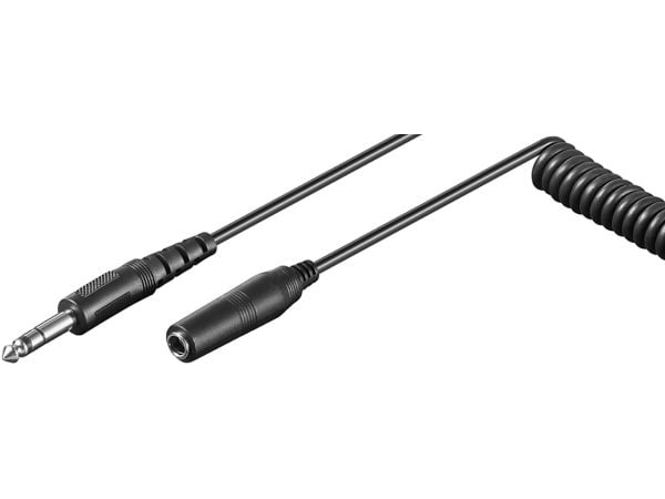 Goobay 50016, 6.35mm, Hankjønn, 6.35mm, Hunkjønn, 5 m, Sort
