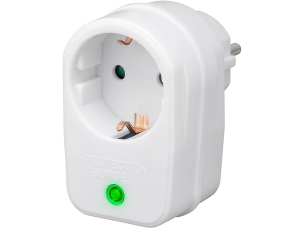 Goobay 3500W överspänningsskydd, 1 växelströmsuttag, 230 V, 3500 W, vit