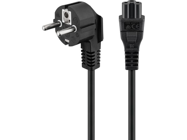 wentronic NK 114 S-180 - Strömkabel - power CEE 7/7 (hane) till IEC 60320 C5 - AC 250 V - 10 A - 1.8 m - svart