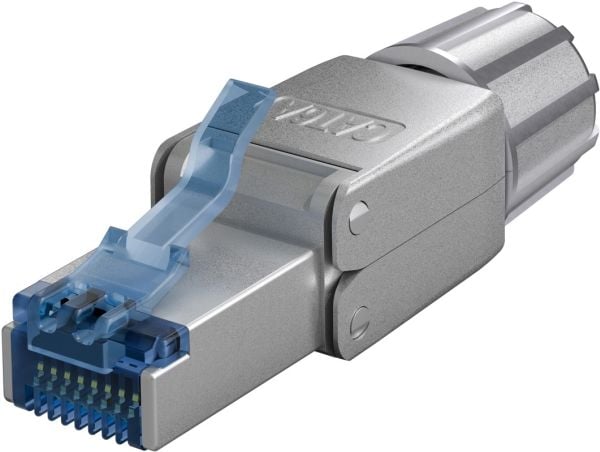 Goobay CAT 6A RJ45-liitin työkaluvapaaseen asennukseen, suojattu STP-liitin