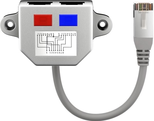 goobay - Nettverksplitter - RJ-45 (hann) til RJ-45 (hunn) - 15 cm - CAT 5 - uten hindringer - grå