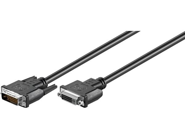 Goobay 50855, 2 m, DVI-D, DVI-D, Hankjønn, Hunkjønn, Sort