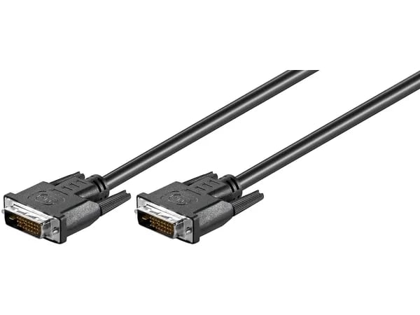 goobay - DVI-kabel - dobbeltlenke - DVI-D (hann) til DVI-D (hann) - 1.8 m - tommelskruer - svart