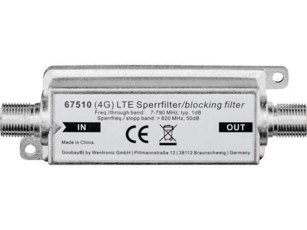 Goobay 67510, F, Koaxialkabel, 40 mm, 100 mm, 20 mm, 59 g