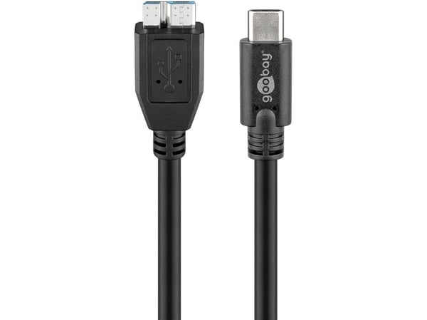 goobay - USB-kabel - Micro-USB Type B (hane) till USB-C (hane) - USB 3.1 - 1 m - reversibel C-kontakt