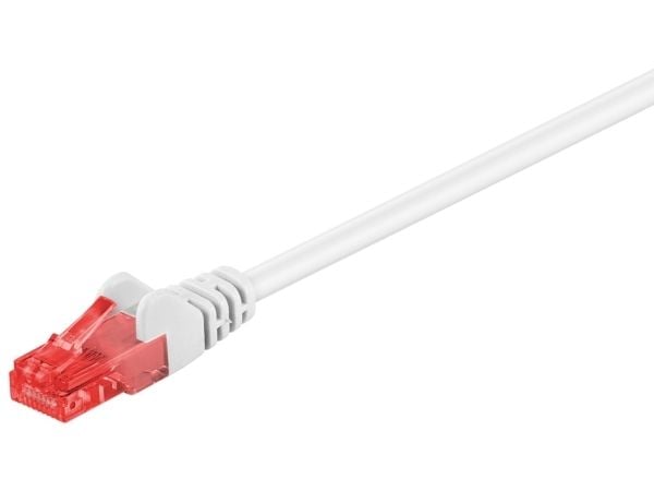 goobay - Patch-kabel - RJ-45 (hane) till RJ-45 (hane) - 15 m - UTP - CAT 6 - formpressad, hakfri - vit