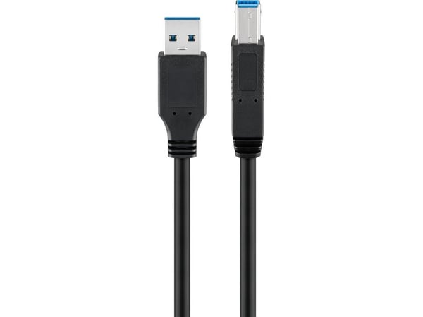 goobay - USB-kabel - USB Type B (P) til USB-type A (P) - USB 3.0 - 5 m - svart