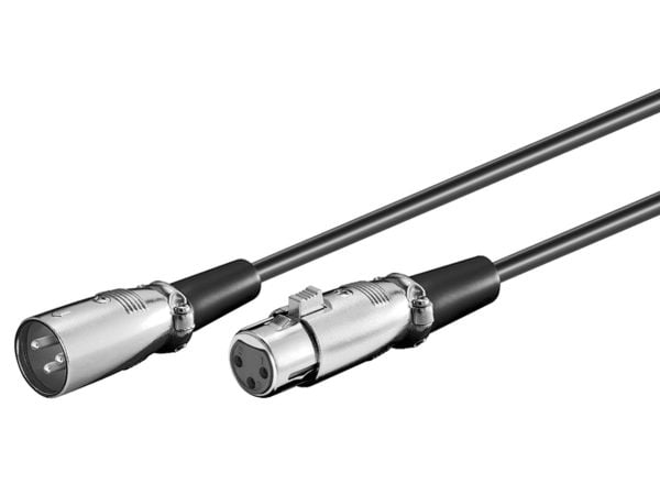 Wentronic XLR 0600 - Mikrofonin jatkojohto - XLR3 (M) - XLR3 (W) - 6 m - Musta - Musta