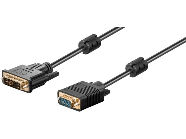 goobay - VGA-kabel - HD-15 (VGA) (hann) til DVI-A (hann) - 2 m - tommelskruer - svart