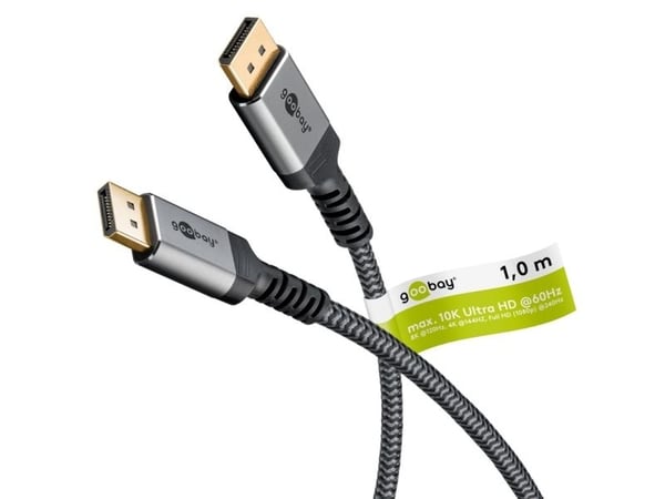 Goobay 75679, 1 m, DisplayPort, DisplayPort, Hankjønn, Hankjønn, 7680 x 4320 piksler