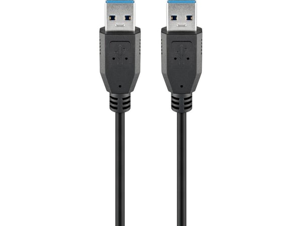 Goobay 96117, 5 m, USB A, USB A, USB 3.2 Gen 1 (3.1 Gen 1), Hankjønn/hankjønn, Sort