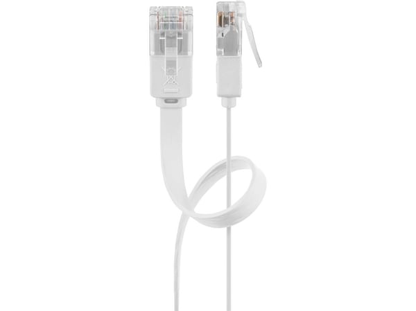 goobay - Nätverkskabel - RJ-45 (hane) till RJ-45 (hane) - 15 m - UTP - CAT 6 - formpressad, platt - vit