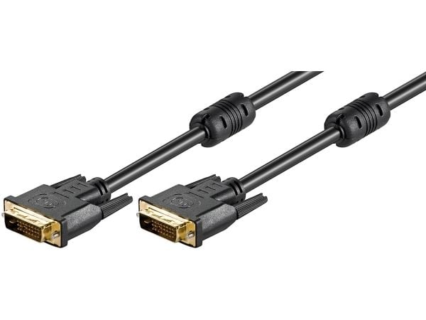 goobay - DVI-kaapeli - dual link - DVI-D (uros) - DVI-D (uros) - 1,8 m - sormiruuvit - musta