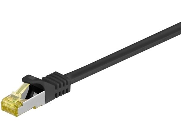 goobay - Patch-kabel - RJ-45 (hane) till RJ-45 (hane) - 7.5 m - SFTP, PiMF - CAT 7 - halogenfri, formpressad, hakfri - svart