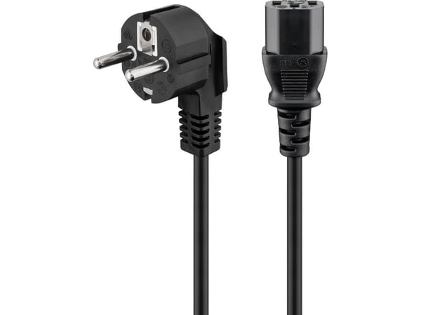 Nätkabel löst gods - vinklad skyddskontakt >IEC 320 C13