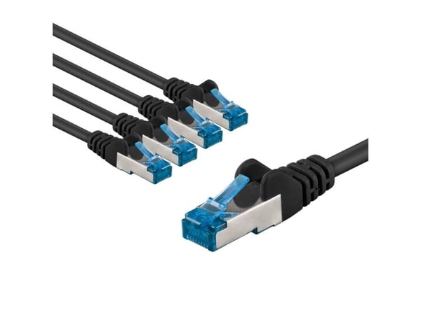 Goobay 67537, 1 m, Cat6a, S/FTP (S-STP), RJ-45, RJ-45, Sort