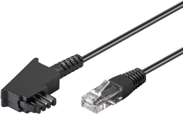 Goobay 60661, 30 m, TAE (F), RJ-45, Sort, Hankjønn, Hankjønn