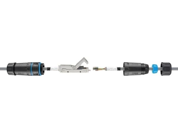 Goobay 44414, IDC, Svart, Blå, Hane/Kvinna, Rak, Plast, Cat6a