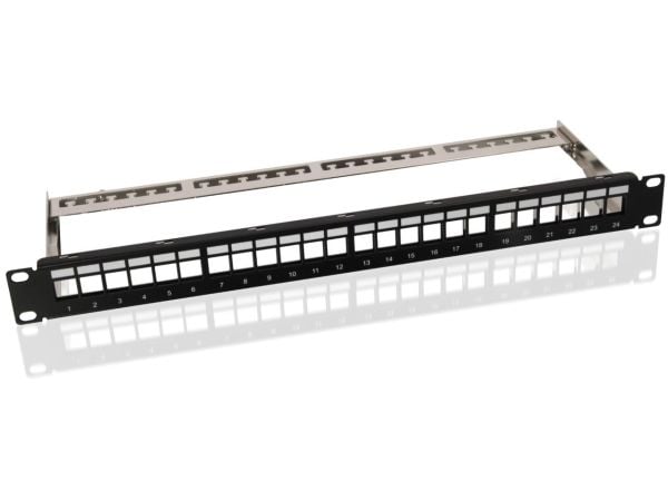 Goobay 95743, RJ-45, Svart, Stativmontering, 1U