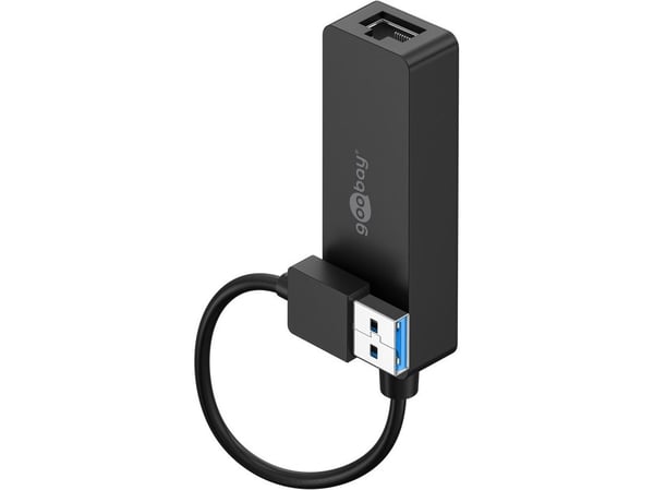 Goobay 39038, Koblet med ledninger (ikke trådløs), USB, Ethernet, 1000 Mbit/s, Svart