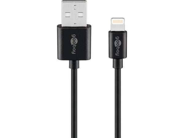 goobay - Lightning-kabel - Lightning hane till USB hane - 50 cm - svart