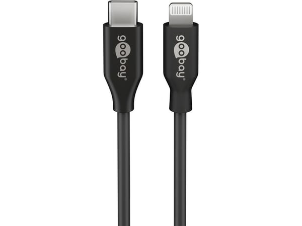 Goobay 39445, 1 m, Lightning, USB C, Hankontakt, Hankontakt, Svart