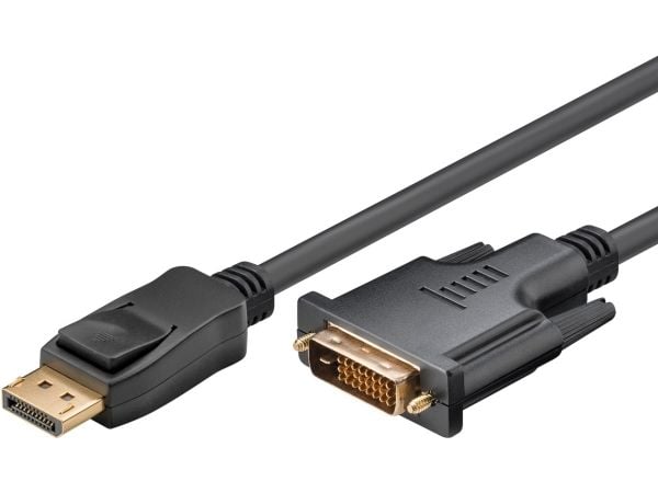 goobay - DisplayPort-kabel - DisplayPort (hann) til DVI-D (hann) - 5 m - tommelskruer