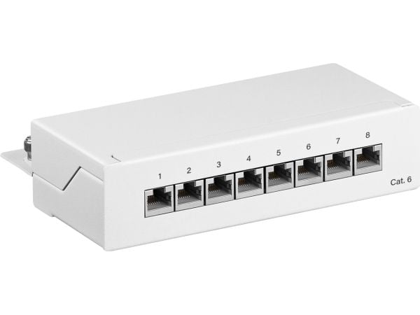 Goobay 62069, RJ-45, Cat6, 22/26, Vit, Metall, Väggmontering