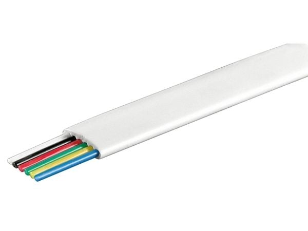 goobay - Bulk telefonkabel - 100 m - platt - vit
