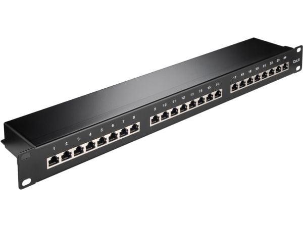 Goobay 93048, RJ-45, Cat6, 22/26, Sort, Återmontering, 1U