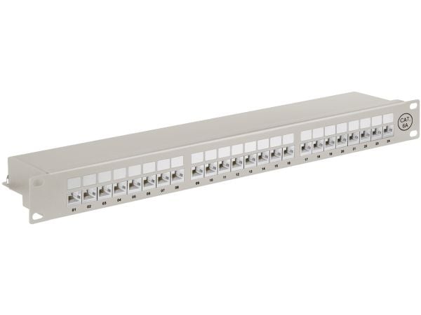 goobay - Patch-panel - CAT 6a - STP - RJ-45 X 24 - grå - 1U - 19"