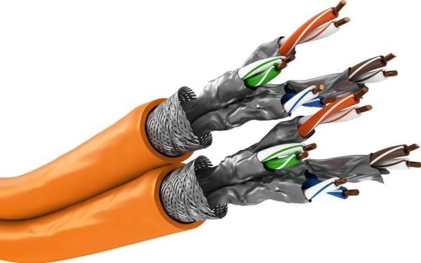 goobay Duplex - Bulkkabel - SFTP, PiMF - duplex - CAT 7a - halogenfri, fast - orange