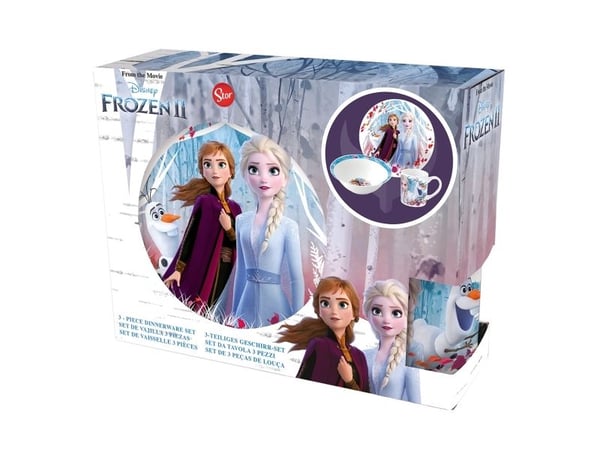 Frozen 3-delt keramisk spisesett - tallerken/skål/kopp