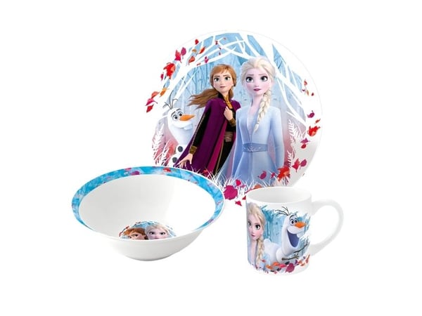 Frozen 3-delt keramisk spisesett - tallerken/skål/kopp