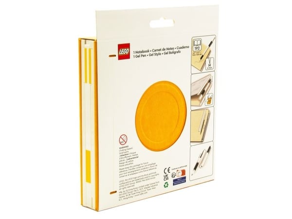 LEGO® låsbart notathefte m/ gelpenn (eske) 192 s GUL