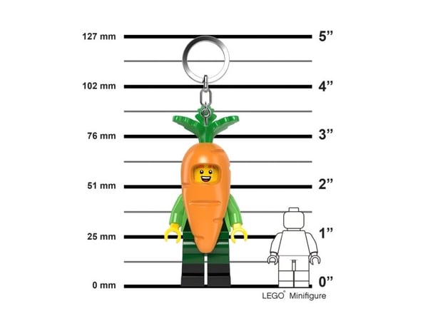 LEGO® Minifigures nøkkelring med lys – Light Carrot Mascot