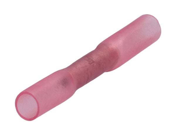 Samlemuffe krympbar rød fra 0,75mm² til 1,65mm², Kan anvendes til klasse 5 kabel. - (100 stk.)