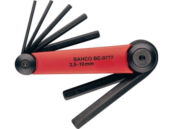 BAHCO Unbrako® avainsarja, musta, metrinenBE-9777-sarja, 7 kpl2,5-3-4-5-5-6-8-10mm asennettuna veitsenpidikkeeseen