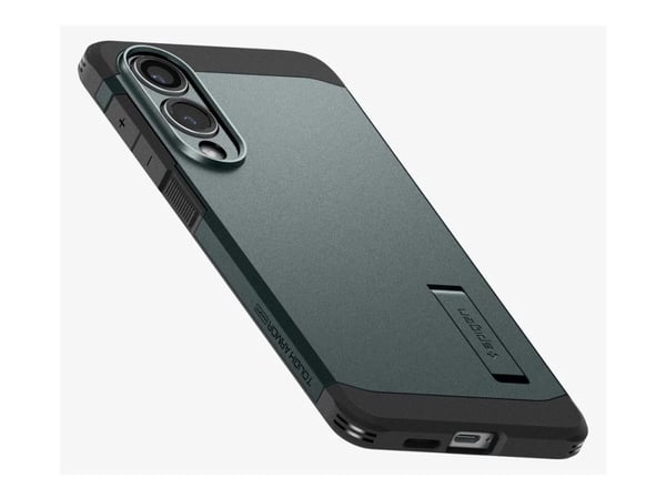 Spigen Tough Armor - Baksidedeksel for mobiltelefon - MagSafe-samsvar - polykarbonat, termoplast-polyuretan (TPU) - abyss green - for Samsung Galax...