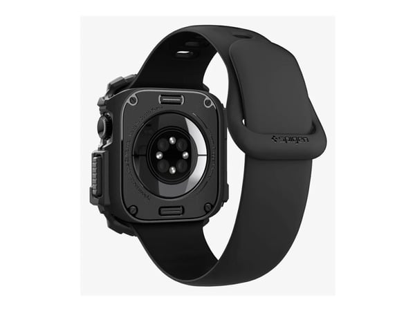 Spigen Rugged Armor, Ask, Smartwatch, Svart, Apple, Apple Watch 10 (42mm), Termoplastisk polyuretan (TPU)