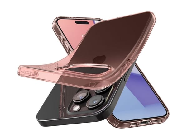 Spigen Crystal Flex – Bakstycke till mobiltelefon – polykarbonat, termoplastisk polyuretan (TPU) – rose crystal – för Apple iPhone 15 Pro Max