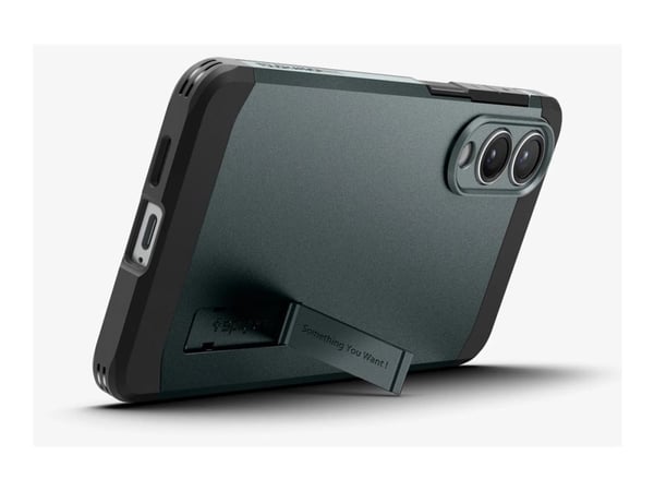 Spigen Tough Armor - Baksidedeksel for mobiltelefon - MagSafe-samsvar - polykarbonat, termoplast-polyuretan (TPU) - abyss green - for Samsung Galax...