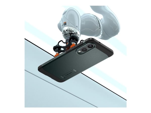 Spigen Tough Armor - Baksidedeksel for mobiltelefon - MagSafe-samsvar - polykarbonat, termoplast-polyuretan (TPU) - abyss green - for Samsung Galax...