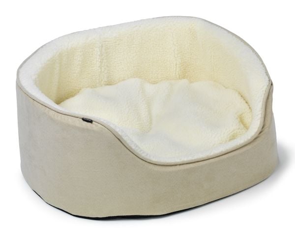 Dogman Sherpa Hundbädd Med Hög Kant Beige M 60cm